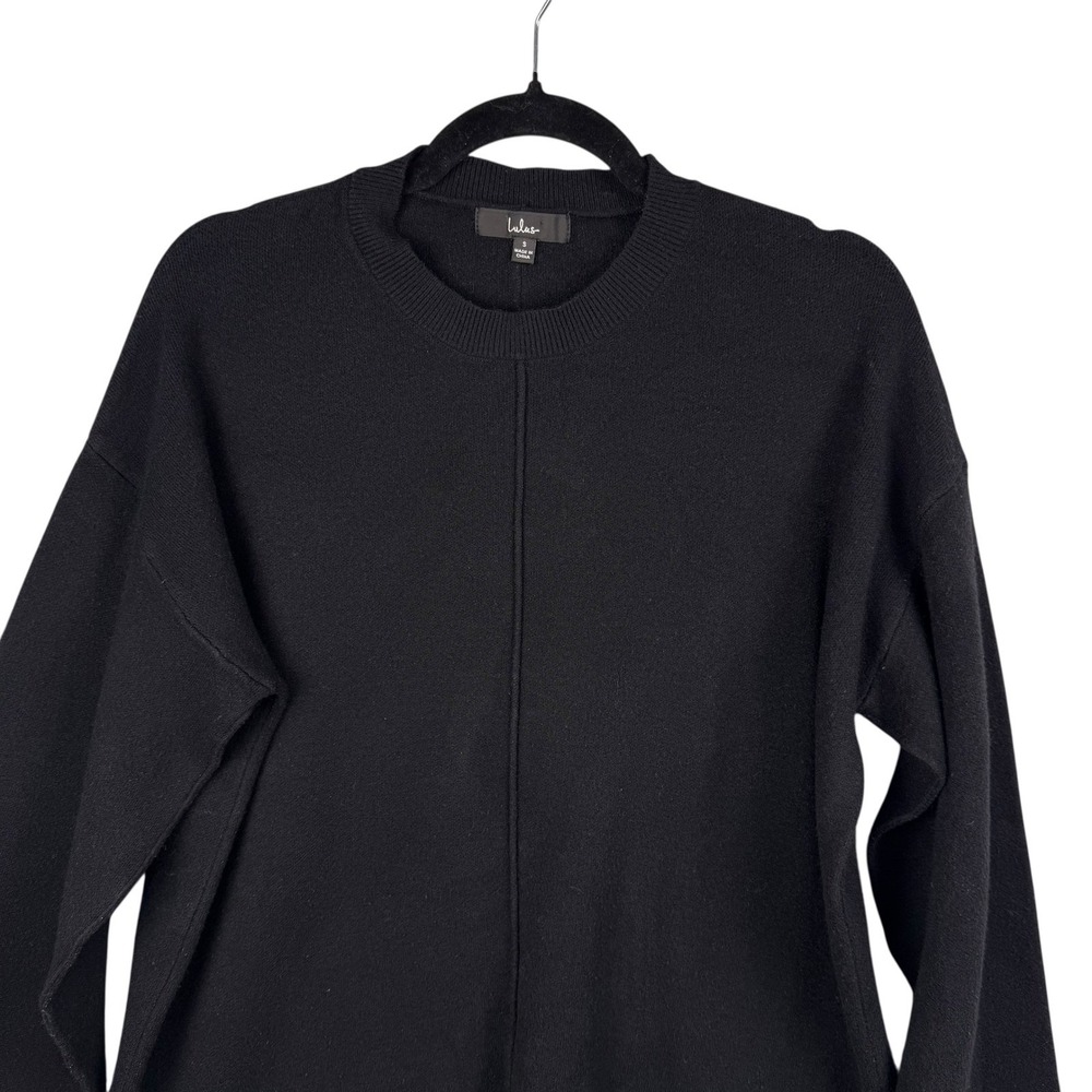 Lulus Sweater Small Oversized Black Knit Pullover Relaxed Fit Long Sleeve‎ - Picture 7 of 13